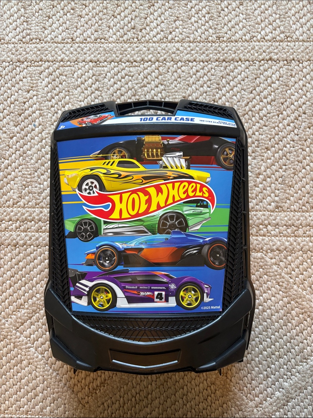 HOT WHEELS: 2025 Black 100 Car Carry Case Rolling Storage